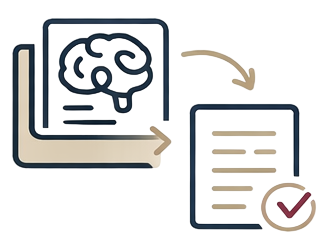 Ícone do exame ao relatório